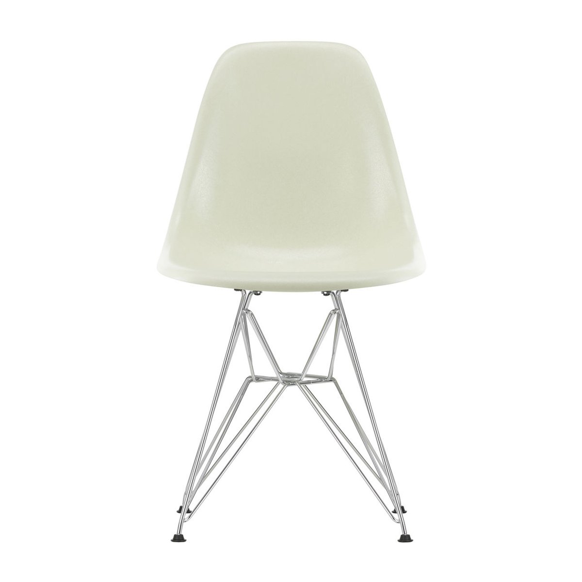 Vitra Eames Fiberglass Side Chair DSR stol Parchment-Chrome