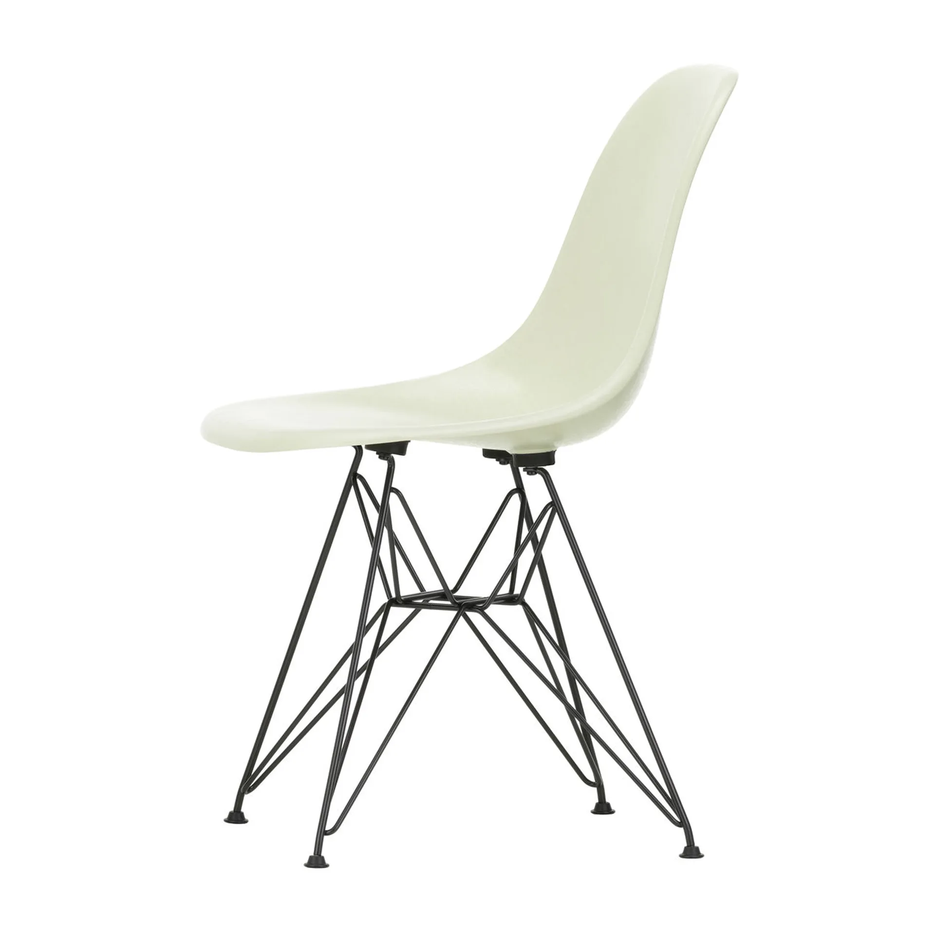 Eames Fiberglass Side Chair DSR stol, Parchment-Dark basic Vitra