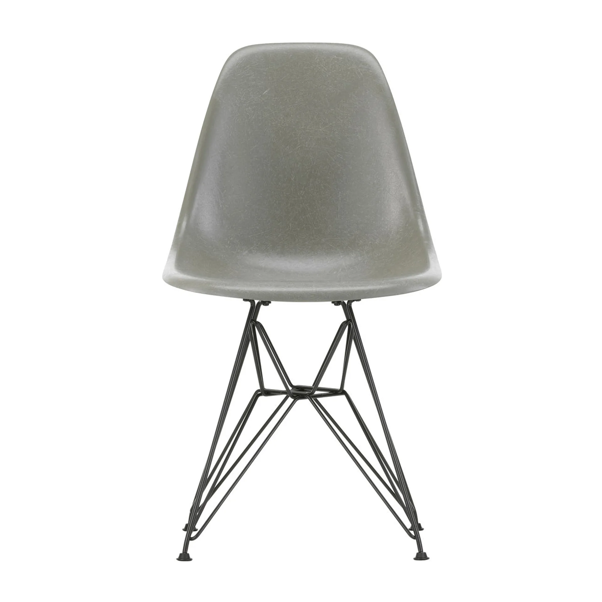 Eames Fiberglass Side Chair DSR stol, Raw umber-Dark basic Vitra