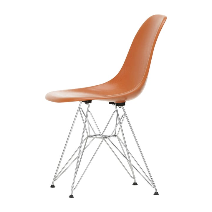 Eames Fiberglass Side Chair DSR stol - Red orange-Chrome - Vitra