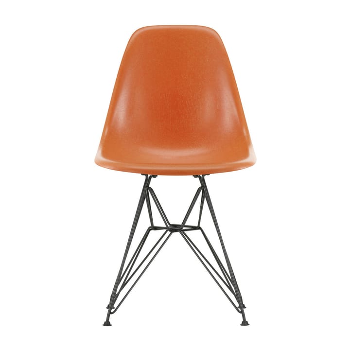 Eames Fiberglass Side Chair DSR stol - Red orange-Dark basic - Vitra