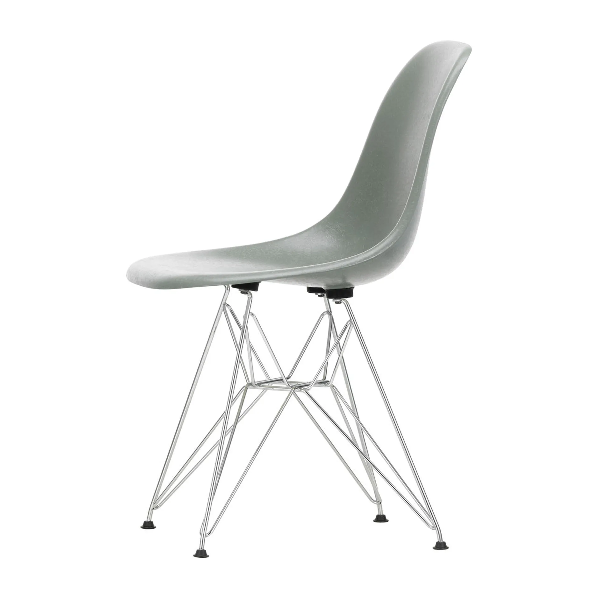 Eames Fiberglass Side Chair DSR stol, Sea foam green-Chrome Vitra