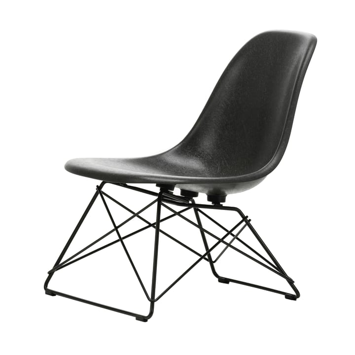 Eames Fiberglass Side Chair LSR loungestol - Elephant hide grey-deep black - Vitra