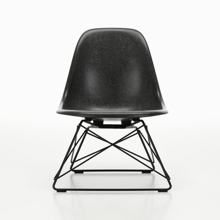 Eames Fiberglass Side Chair LSR loungestol - Elephant hide grey-deep black - Vitra