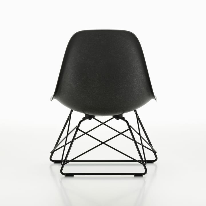 Eames Fiberglass Side Chair LSR loungestol, Elephant hide grey-deep black Vitra