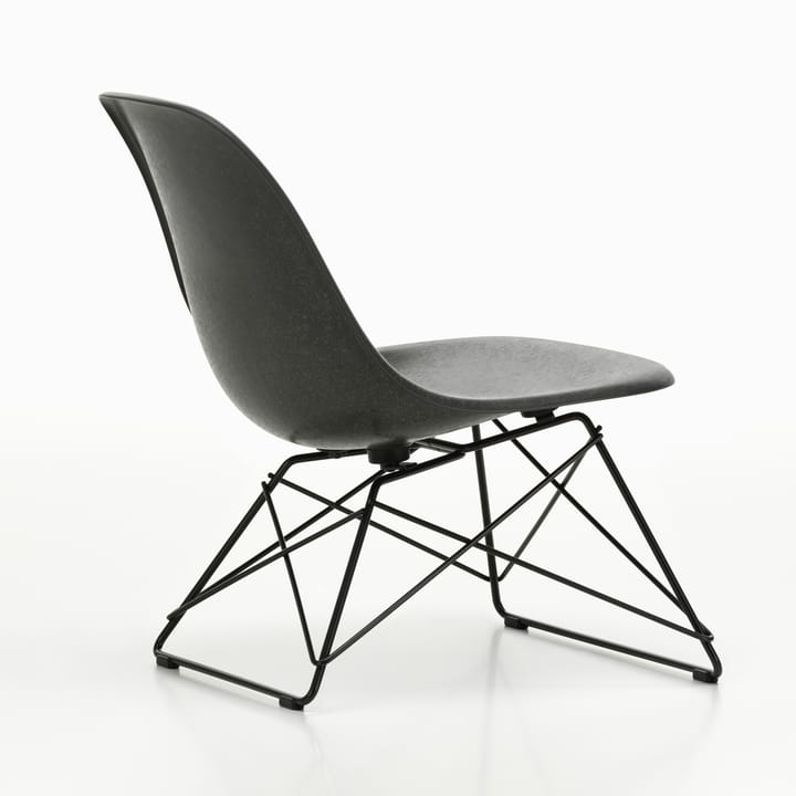 Eames Fiberglass Side Chair LSR loungestol - Elephant hide grey-deep black - Vitra