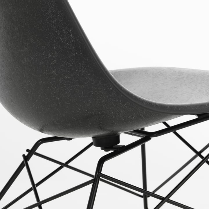 Eames Fiberglass Side Chair LSR loungestol, Elephant hide grey-deep black Vitra