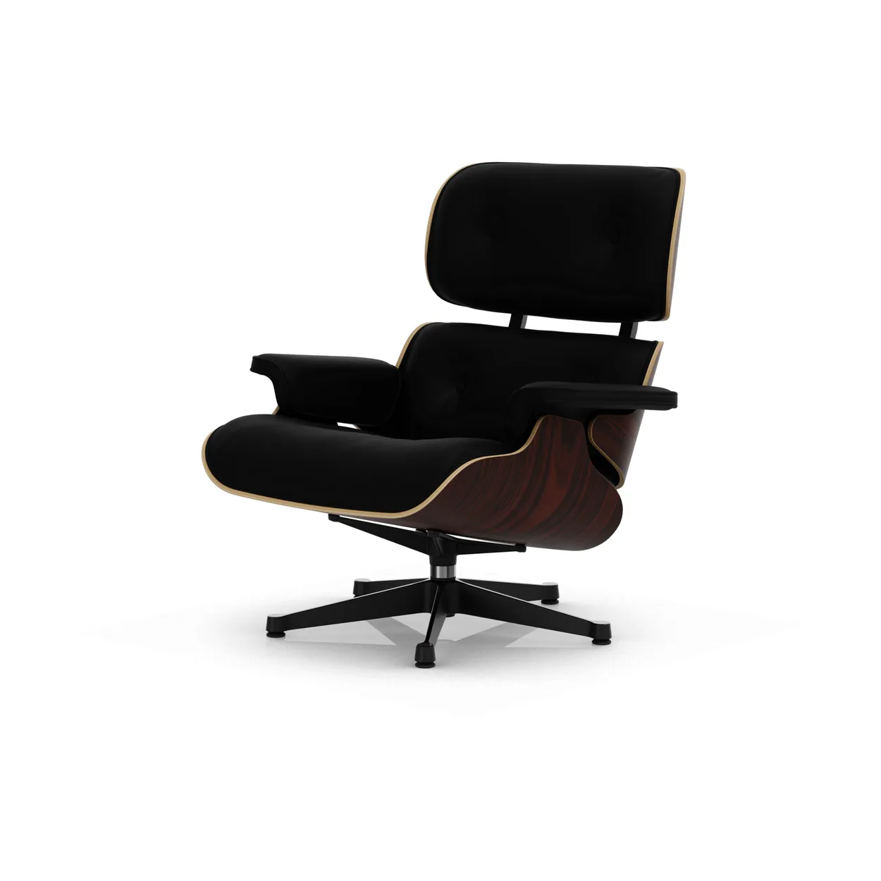 Vitra Eames Lounge Chair Classic Dimensions 66 Nero-05 santos palisander-pol. steel-black
