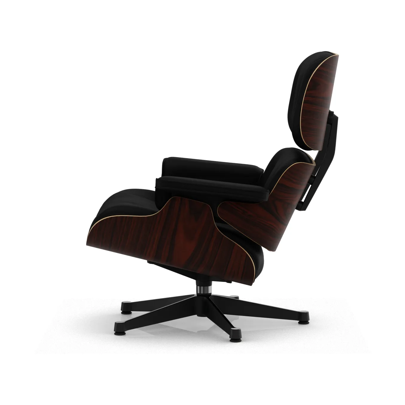 Eames Lounge Chair Classic Dimensions, 66 Nero-05 santos palisander-pol. steel-black Vitra