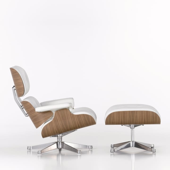 Eames Lounge Chair classic Leather premium F - 72 snow-white pigm.walnut - Vitra