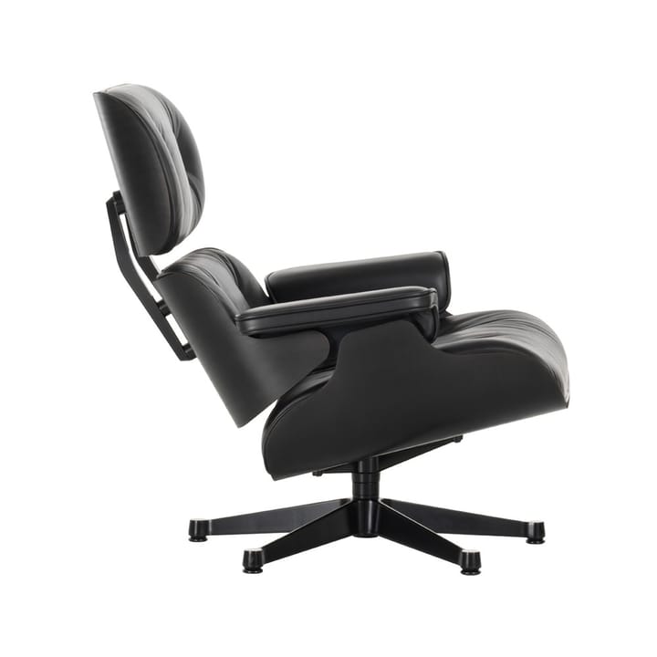 Eames Lounge Chair new dimension Leather premium F - 66 nero-black ash - Vitra