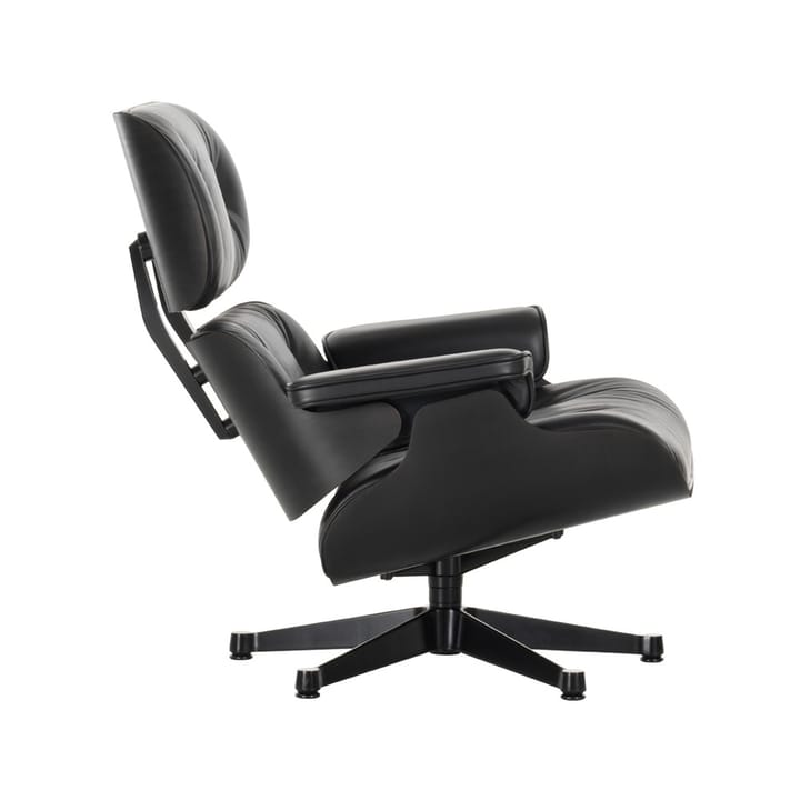 Eames Lounge Chair new dimension Leather premium F - läder premium nero, svart ask - Vitra