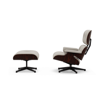 Eames Lounge Chair & Ottoman new dimension - 01 Ivory-pearl-05 sant. palisander-pol.steel-black - Vitra