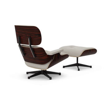 Eames Lounge Chair & Ottoman new dimension - 01 Ivory-pearl-05 sant. palisander-pol.steel-black - Vitra