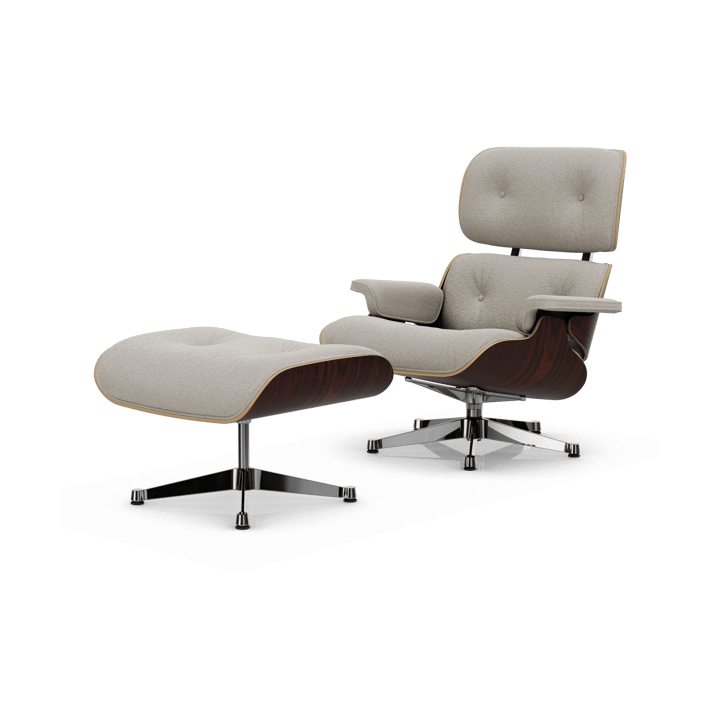 Eames Lounge Chair & Ottoman new dimension - 01 Ivory-pearl-05 santos palisander-pol. steel - Vitra