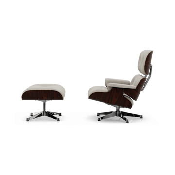 Eames Lounge Chair & Ottoman new dimension - 01 Ivory-pearl-05 santos palisander-pol. steel - Vitra