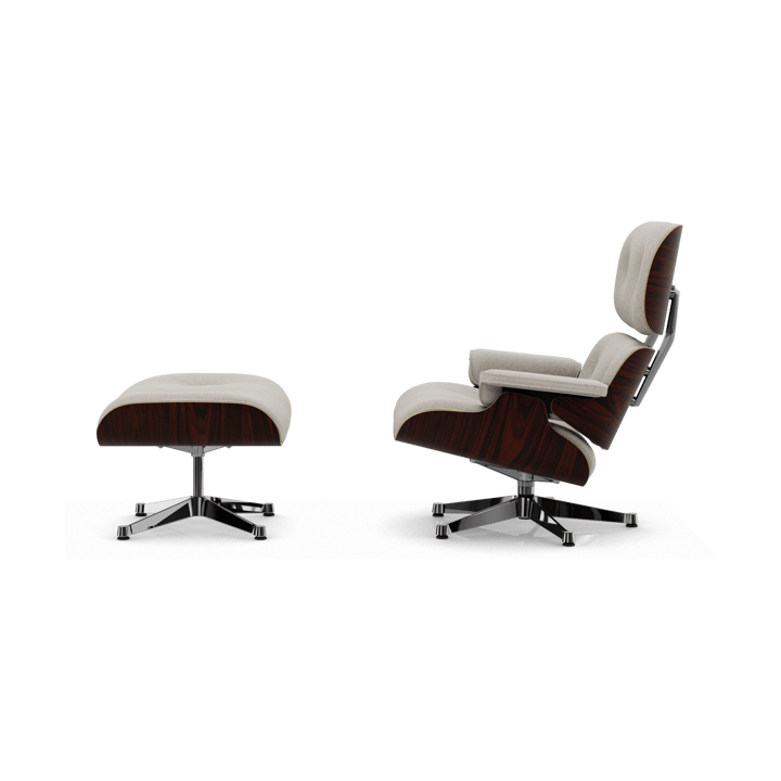 Eames Lounge Chair & Ottoman new dimension, 01 Ivory-pearl-05 santos palisander-pol. steel Vitra
