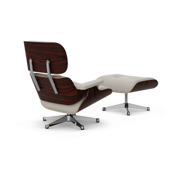 Eames Lounge Chair & Ottoman new dimension - 01 Ivory-pearl-05 santos palisander-pol. steel - Vitra