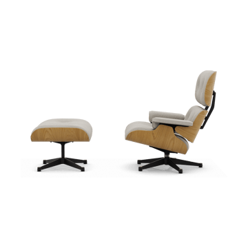 Eames Lounge Chair & Ottoman new dimension - 01 Ivory-pearl-26 chestnut-pol. steel-black - Vitra