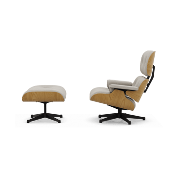 Eames Lounge Chair & Ottoman new dimension - 01 Ivory-pearl-27 chestnut black-black steel - Vitra