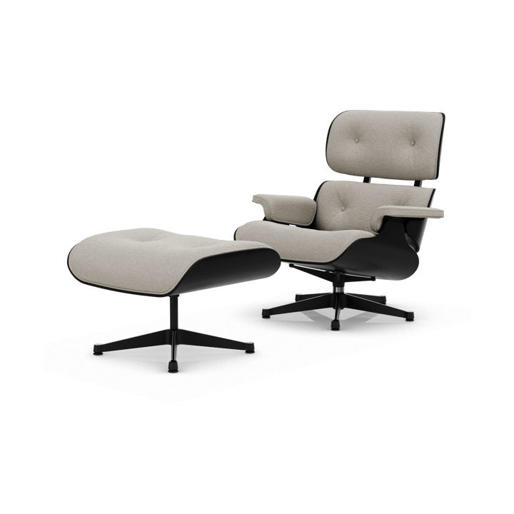 Eames Lounge Chair & Ottoman new dimension - 01 Ivory-pearl-27 chestnut black-pol. steel-black - Vitra