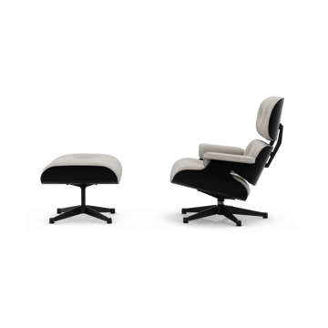 Eames Lounge Chair & Ottoman new dimension - 01 Ivory-pearl-27 chestnut black-pol. steel-black - Vitra