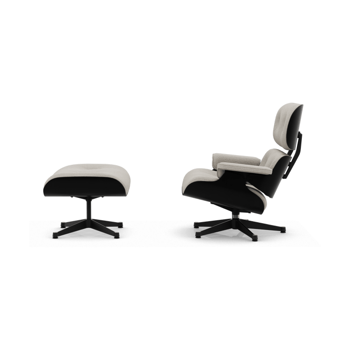 Eames Lounge Chair & Ottoman new dimension, 01 Ivory-pearl-27 chestnut black-pol. steel-black Vitra