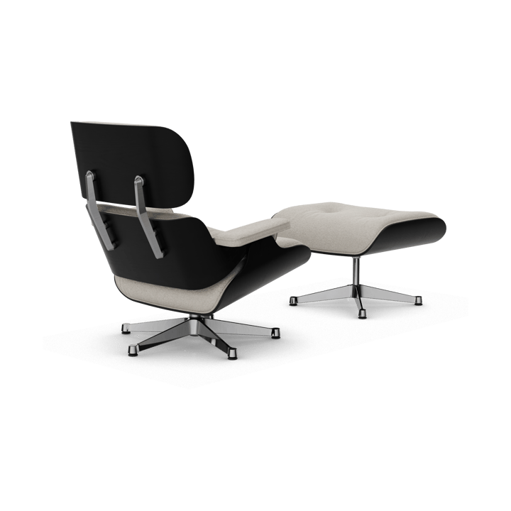 Eames Lounge Chair & Ottoman new dimension, 01 Ivory-pearl-27 chestnut black-pol. steel Vitra