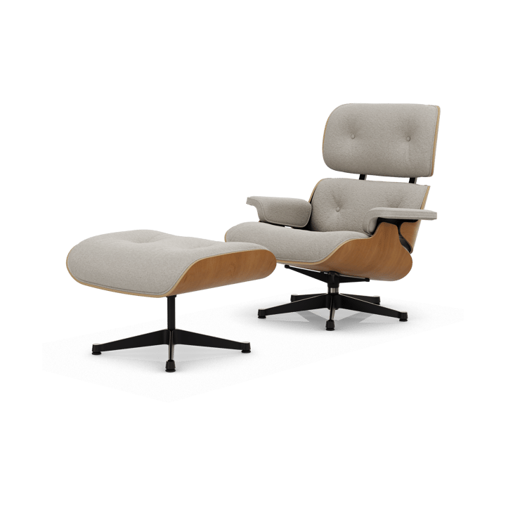 Eames Lounge Chair & Ottoman new dimension - 01 Ivory-pearl-28 cherry natural-pol. steel-black - Vitra