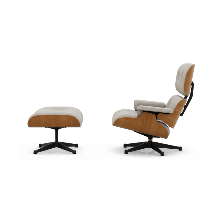 Eames Lounge Chair & Ottoman new dimension, 01 Ivory-pearl-28 cherry natural-pol. steel-black Vitra