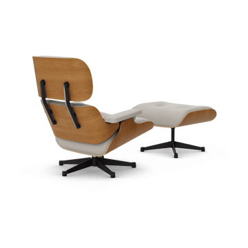 Eames Lounge Chair & Ottoman new dimension - 01 Ivory-pearl-28 cherry natural-pol. steel-black - Vitra
