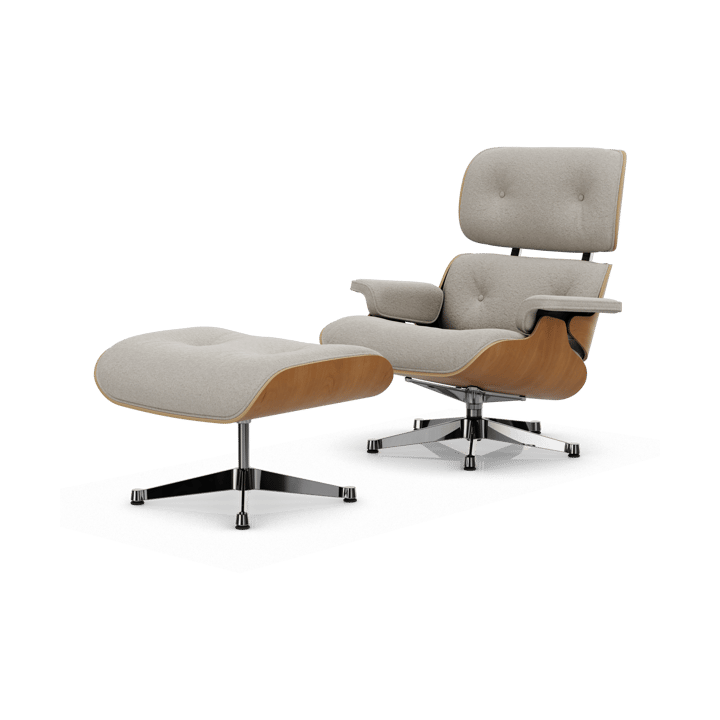 Eames Lounge Chair & Ottoman new dimension - 01 Ivory-pearl-28 cherry natural-pol. steel - Vitra