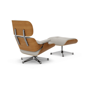 Eames Lounge Chair & Ottoman new dimension - 01 Ivory-pearl-28 cherry natural-pol. steel - Vitra