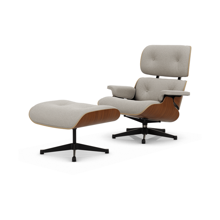 Eames Lounge Chair & Ottoman new dimension - 01 Ivory-pearl-31 walnut natural-pol. steel-black - Vitra