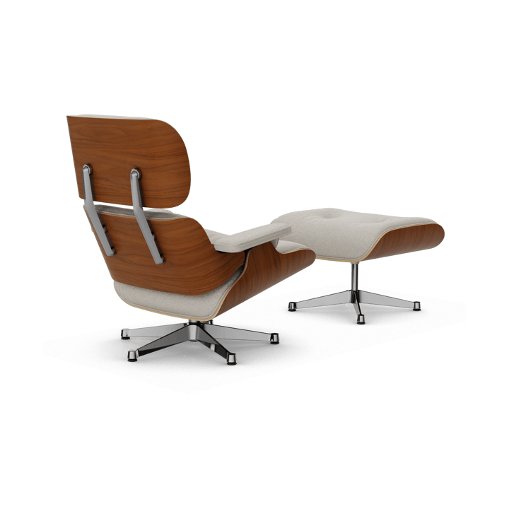 Eames Lounge Chair & Ottoman new dimension, 01 Ivory-pearl-31 walnut natural-pol. steel Vitra