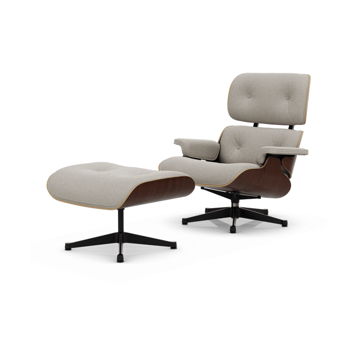 Eames Lounge Chair & Ottoman new dimension - 01 Ivory-pearl-32 walnut dark-pol. steel-black - Vitra