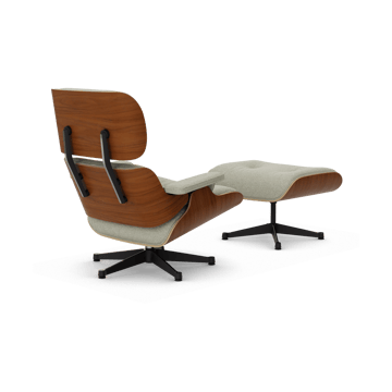 Eames Lounge Chair & Ottoman new dimension - 03 Cream-sand-31 walnut natural-pol. steel-black - Vitra
