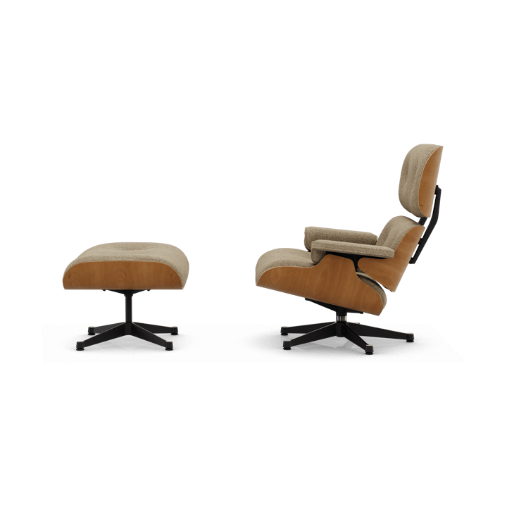 Eames Lounge Chair & Ottoman new dimension, 04 Bamboo-terra-28 cherry natural-pol. steel-black Vitra