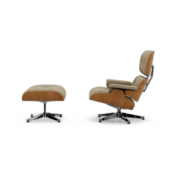 Eames Lounge Chair & Ottoman new dimension - 04 Bamboo-terra-28 cherry natural-pol. steel - Vitra