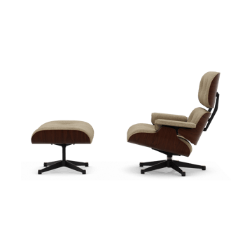 Eames Lounge Chair & Ottoman new dimension - 04 Bamboo-terra-32 walnut dark-pol. steel-black - Vitra