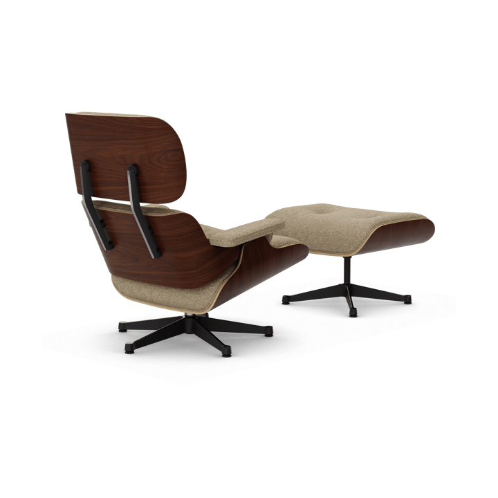 Eames Lounge Chair & Ottoman new dimension, 04 Bamboo-terra-32 walnut dark-pol. steel-black Vitra