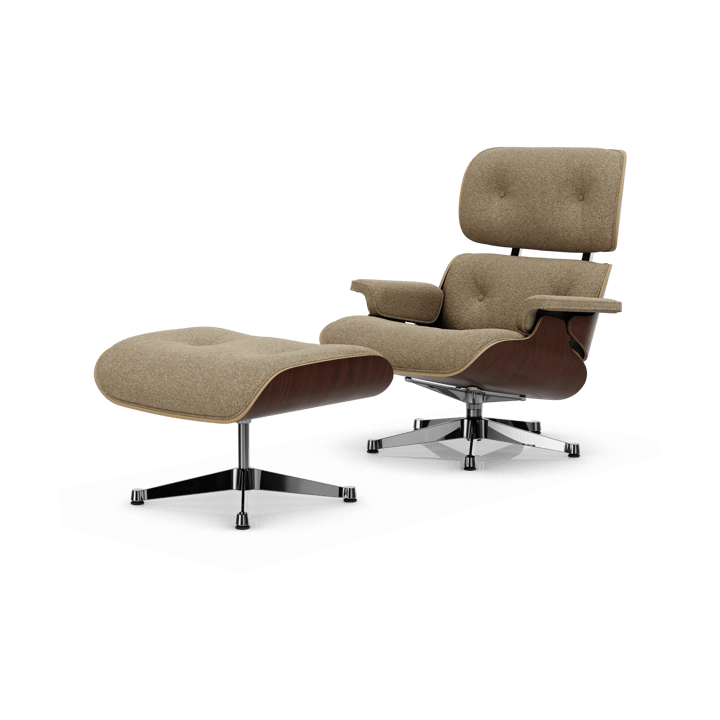 Eames Lounge Chair & Ottoman new dimension - 04 Bamboo-terra-32 walnut dark-pol. steel - Vitra