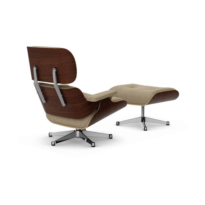Eames Lounge Chair & Ottoman new dimension, 04 Bamboo-terra-32 walnut dark-pol. steel Vitra