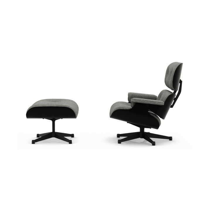 Eames Lounge Chair & Ottoman new dimension, 10 Salt'n pepper-27 chestnut black-black steel Vitra