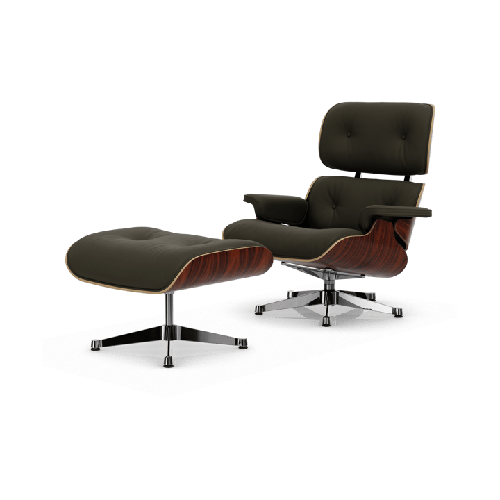 Eames Lounge Chair & Ottoman new dimension - 58 Khaki-05 santos palisander-pol. Steel - Vitra