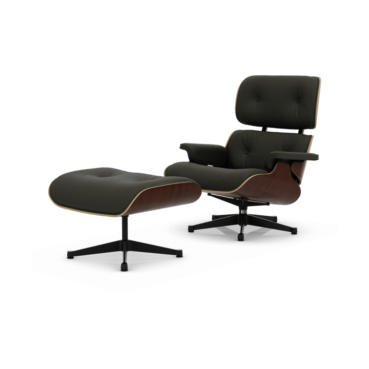 Eames Lounge Chair & Ottoman new dimension - 61 Umbra grey-32 walnut dark-pol. steel-black - Vitra