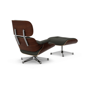 Eames Lounge Chair & Ottoman new dimension - 61 Umbra grey-32 walnut dark-pol. steel - Vitra