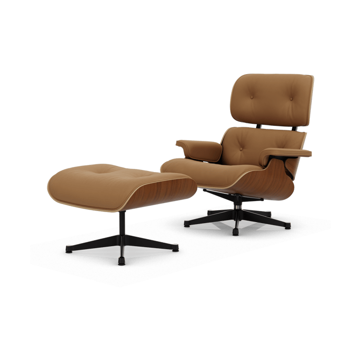 Eames Lounge Chair & Ottoman new dimension - 62 Ochre-31 walnut natural-pol. steel-black - Vitra