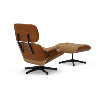 Eames Lounge Chair & Ottoman new dimension - 62 Ochre-31 walnut natural-pol. steel-black - Vitra