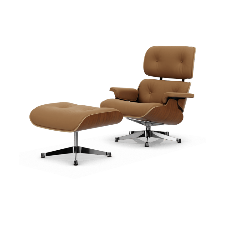 Eames Lounge Chair & Ottoman new dimension - 62 Ochre-31 walnut natural-pol. steel - Vitra
